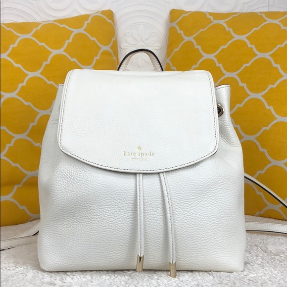 kate spade Handbags - 🌸OFFERS?🌸Kate Spade White Leather Backpack 🎒